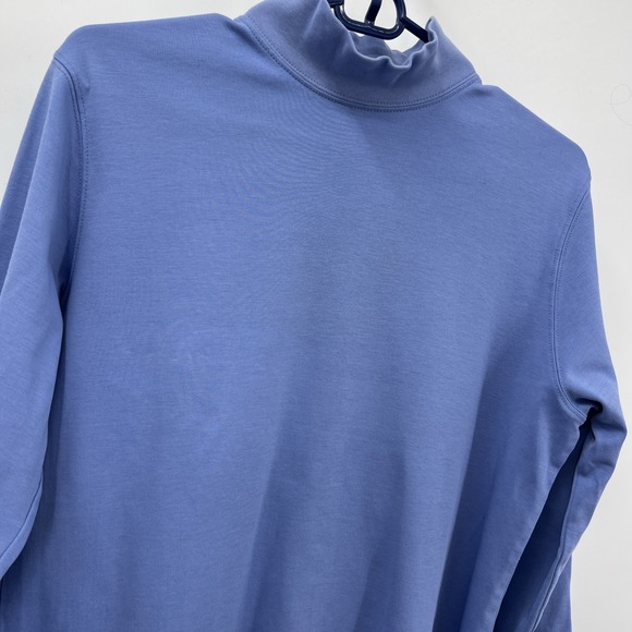 L.L. Bean Women's Mock Turtleneck Purple 100% Cotton Size Med Preppy Old Money - Picture 4 of 9